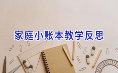 家庭小账本教学反思