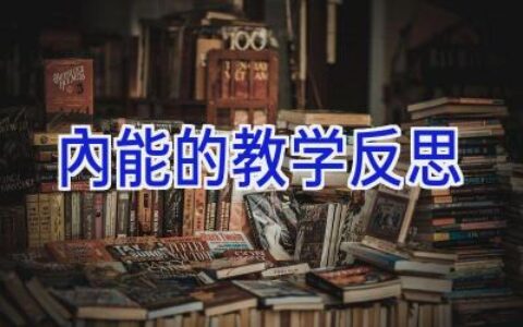 内能的教学反思