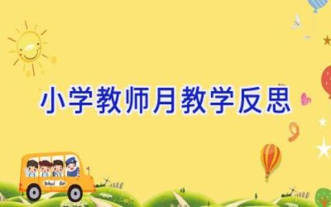 小学教师月教学反思