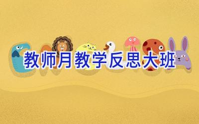 教师月教学反思大班