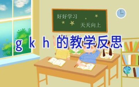 gkh的教学反思