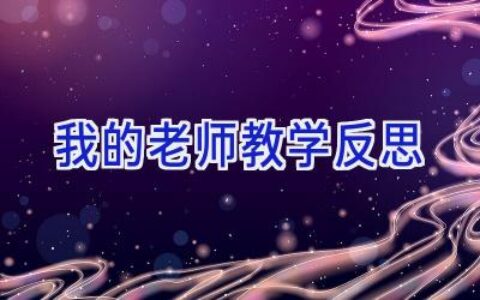 我的老师教学反思