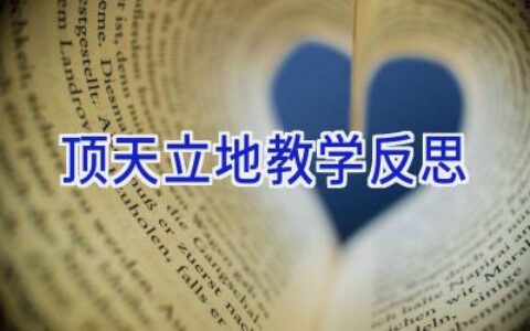 顶天立地教学反思