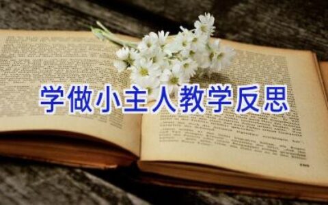 学做小主人教学反思