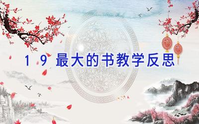 19最大的书教学反思