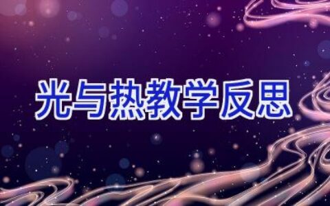 光与热教学反思