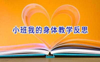 小班我的身体教学反思