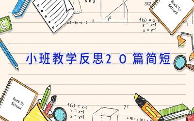 小班教学反思20篇简短