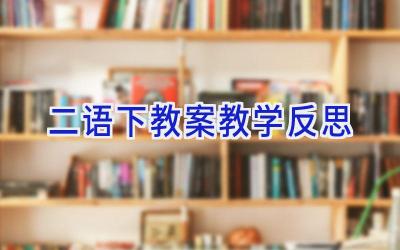 二语下教案教学反思