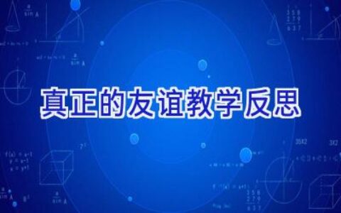 真正的友谊教学反思