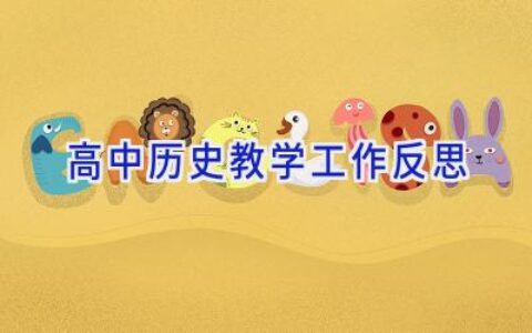 高中历史教学工作反思