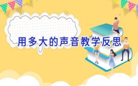 用多大的声音教学反思