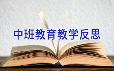 中班教育教学反思