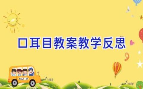 口耳目教案教学反思