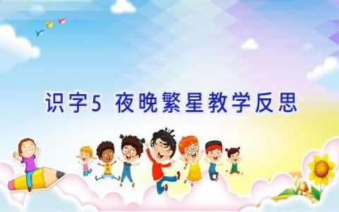 识字5夜晚繁星教学反思