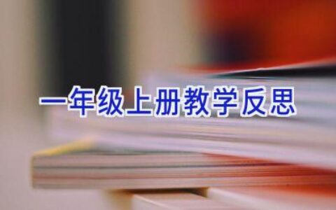 一年级上册教学反思