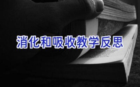 消化和吸收教学反思