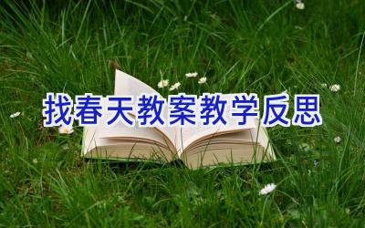 找春天教案教学反思