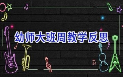 幼师大班周教学反思