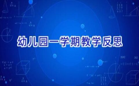 幼儿园一学期教学反思