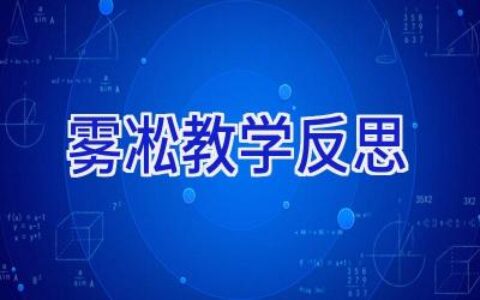 雾凇教学反思