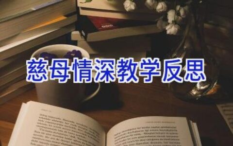 慈母情深教学反思