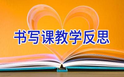 书写课教学反思