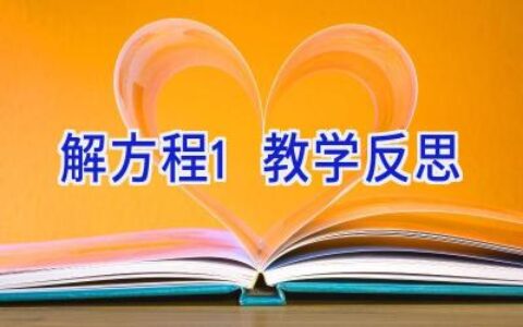 解方程1教学反思