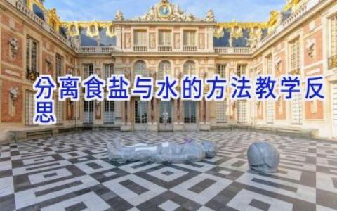 分离食盐与水的方法教学反思