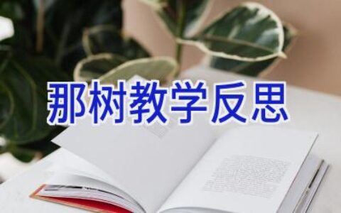 那树教学反思