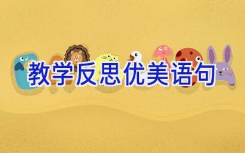 教学反思优美语句