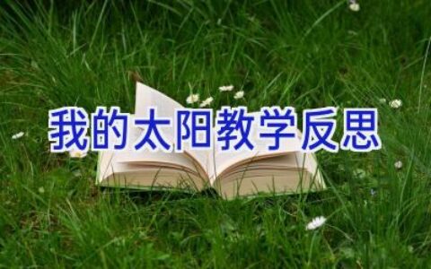 我的太阳教学反思