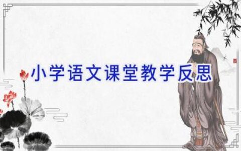 小学语文课堂教学反思