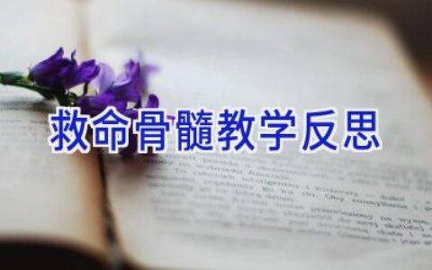 救命骨髓教学反思