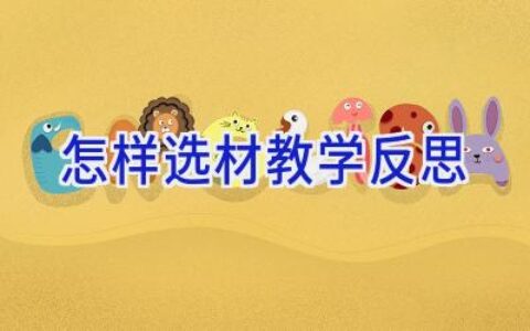 怎样选材教学反思