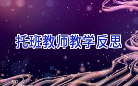 托班教师教学反思