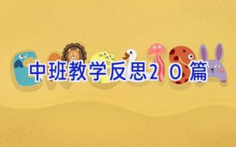 中班教学反思20篇