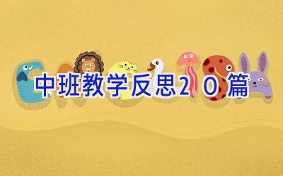 中班教学反思20篇