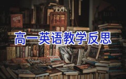 高一英语教学反思