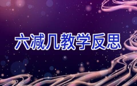 六减几教学反思