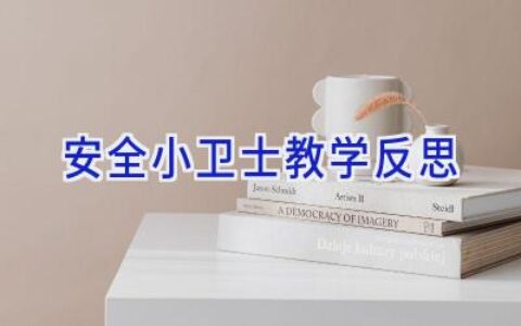 安全小卫士教学反思