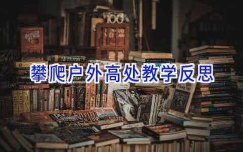 攀爬户外高处教学反思