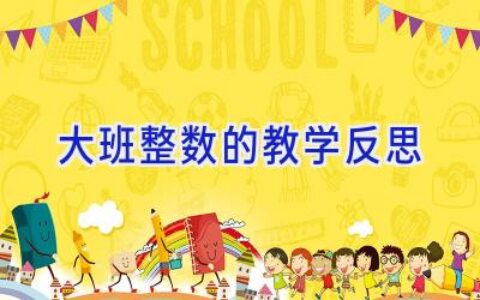 大班整数的教学反思