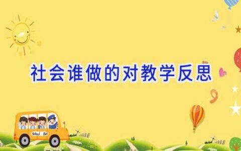 社会谁做的对教学反思