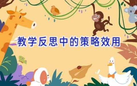 教学反思中的策略效用