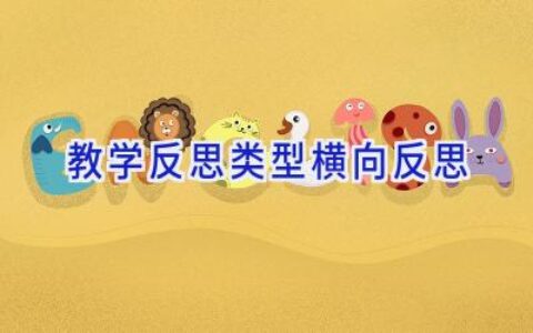 教学反思类型横向反思